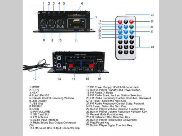 ak370 bluetooth 4 0 stereo pojačalo sa fm radiom besplatni mali oglasi