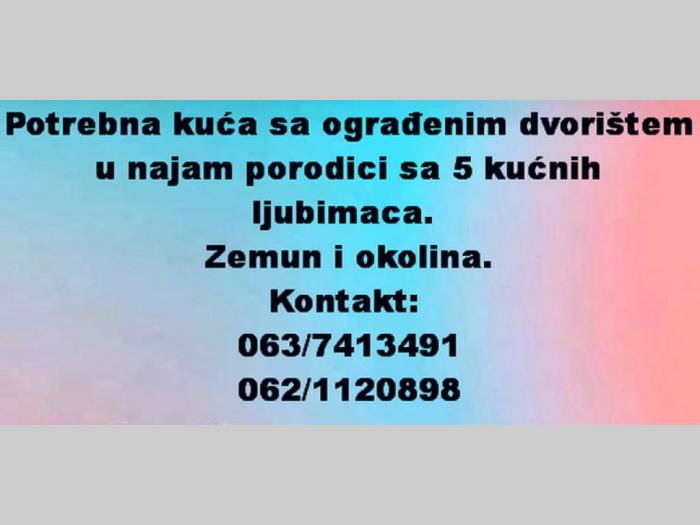 potrebna kuća sa ograđenim dvorištem u najam besplatni mali oglasi