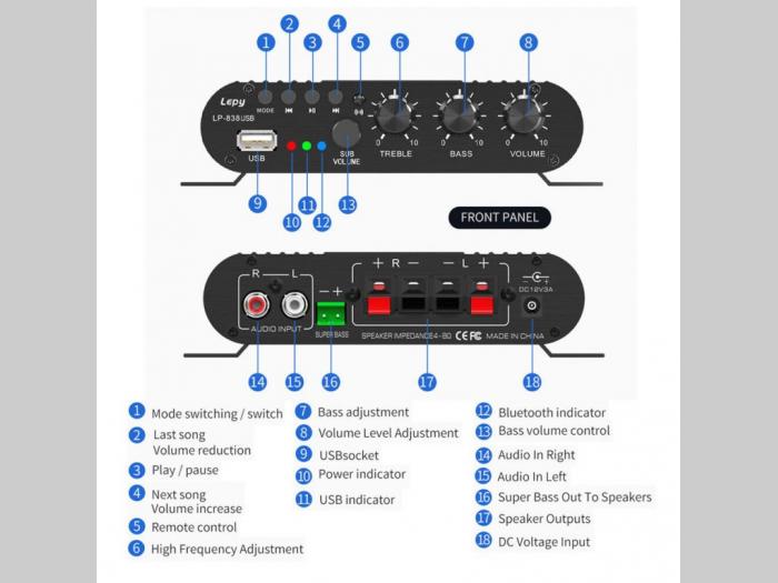 lepy lp 838 2 1 usb bluetooth 5 0 pojacalo 130 w 40wx2 50w besplatni mali oglasi