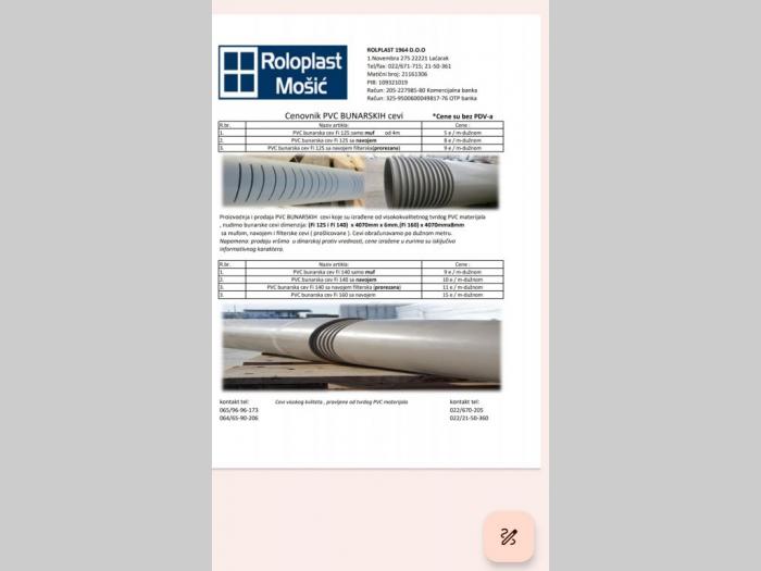 pvc bunarske cevi besplatni mali oglasi